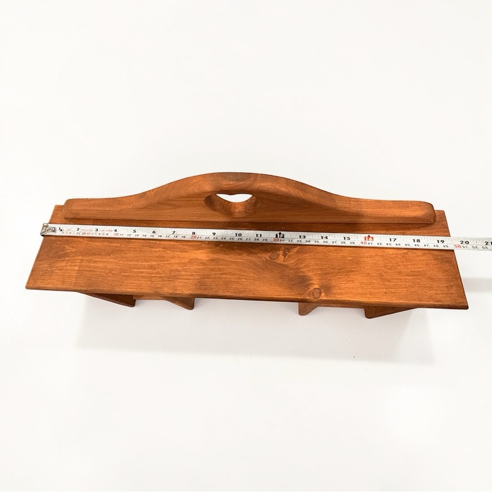Vtg 1980 Heart Cutout Solid Wood Wall Display Shelf Organizer W/ Hooks & Cubbies - Picture 9 of 16